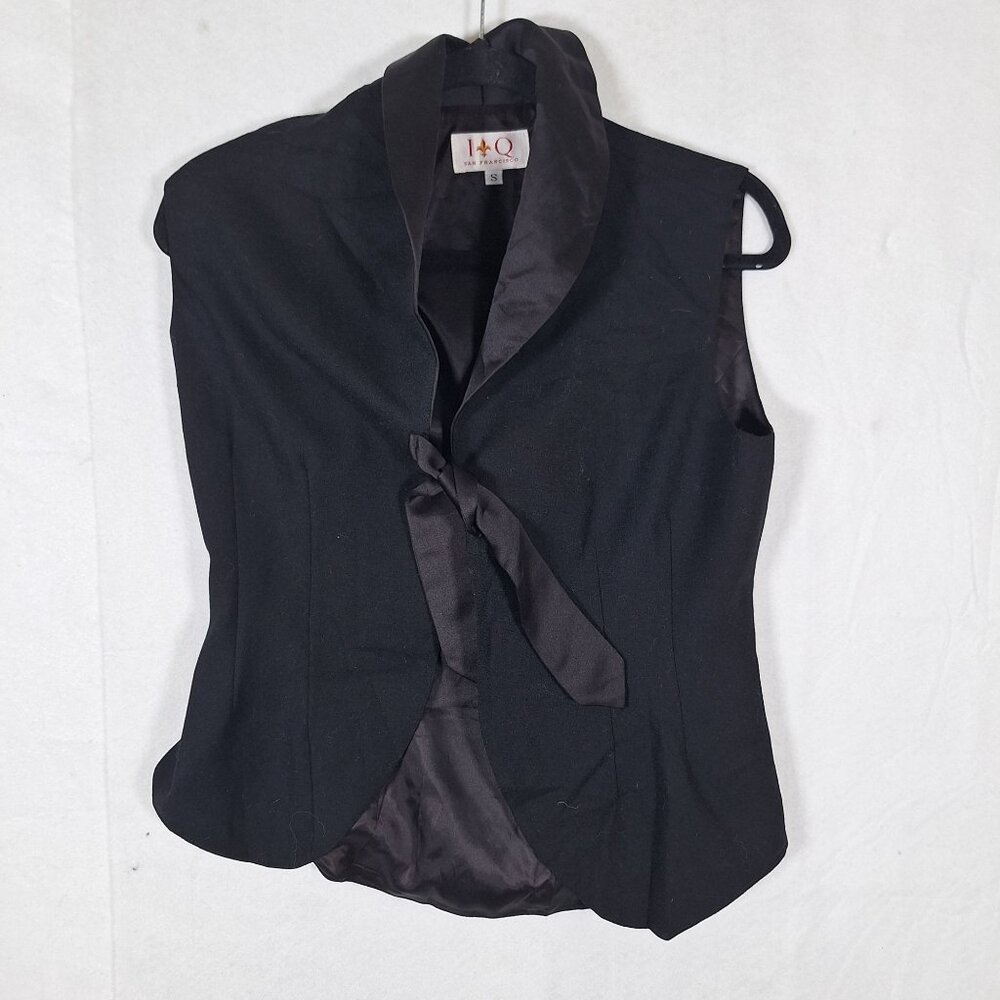 Vintage Black 100% Wool Womens Vest